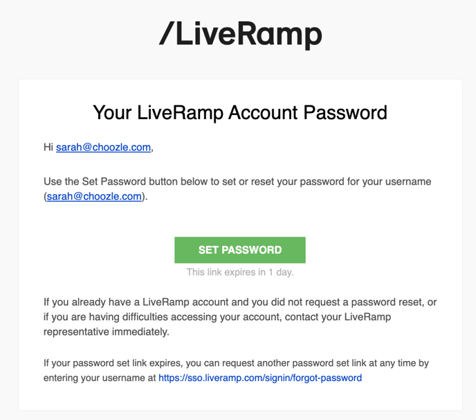 LiveRamp - Password Setup Email